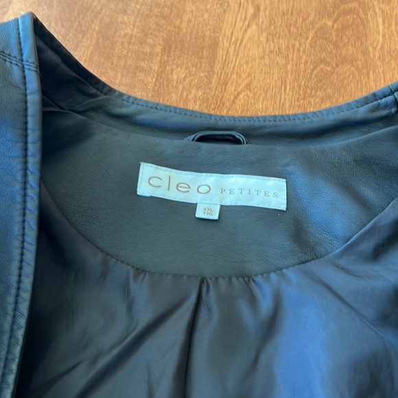 Dark blue simulated leather blazer - Picture 5 of 6